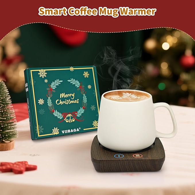 VOBAGA Coffee Warmer & Mug Warmer for Home Office Home Desk Use, Electric Cup Warmer with 3 Temperature Settings for Tea, Milk, Cocoa with Auto Shut Off After 4 Hours, Coffee Gift