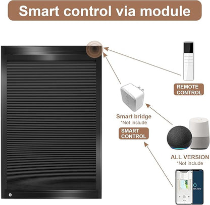 LEXEN Smart Bottom Up Honeycomb Shades - WiFi Enabled Motorized Cellular Blinds Compatible with Alexa/Google Home Easy Install Blackout Honeycomb Blinds with Aluminum Frame Customize Size-Black