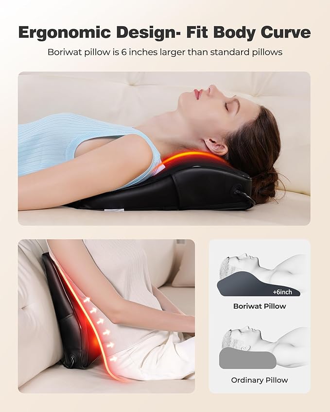 OMASSA Shiatsu Neck Massager with Heat, 3D Kneading Back Massage Pillow for Pain Relief, Massagers for Neck and Back, Shoulder, Leg, Gifts for Men Women Mom Dad, Stress Relax at Home Office and Car