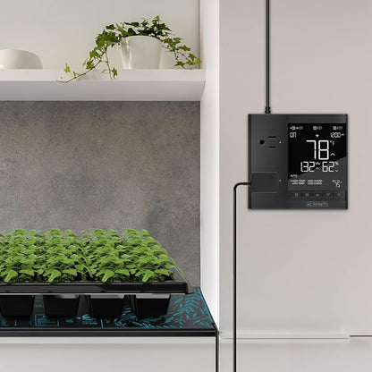 AC Infinity Controller 75 PRO, WiFi Outlet Controller, Independent Programs for Two Devices, Desktop Digital Thermostat with Temperature, Humidity, VPD, & Timer Controls, for Seed Starting Heat Mats