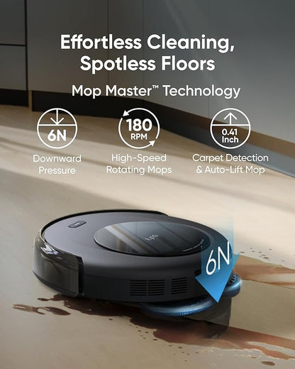 eufy Omni C20 Robot Vacuum and Mop Combo, All-in-One Station, Auto Mop Washing and Auto Drying for Hands-Free Cleaning, 7000 Pa Powerful Suction, Self Emptying, 3.35-Inch