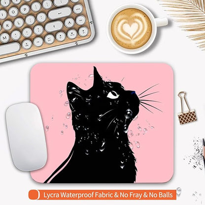 Armanza Square Mouse Pad Cat,Personalized Premium-Textured Custom Mouse Mat Design,Washable Mousepad Lycra Cloth,Non-Slip Rubber Base Computer Mouse Pads for Wireless Mouse
