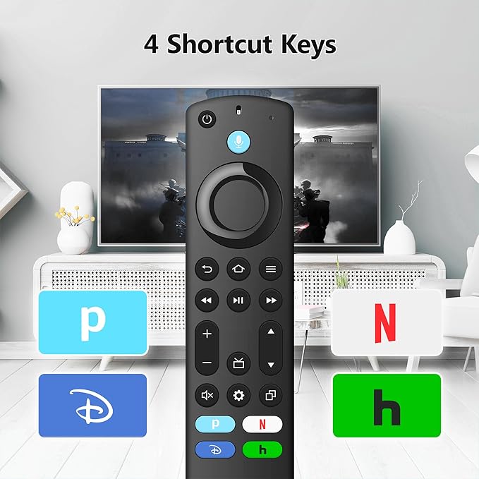 Replacement Voice Remote for Fire Smart Stick 4K/4k Max(1st/2nd Gen),Stick(2nd/3rd Gen)/Lite/HD,TV Cube,Remote for 3rd Gen,Omni,QLED Series,Some TCL,Hisense Smart TVs