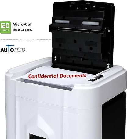 Aurora AU120MB 120-Sheet Auto Feed High Security Micro-Cut Paper Shredder / 30 Minutes (White/Black)