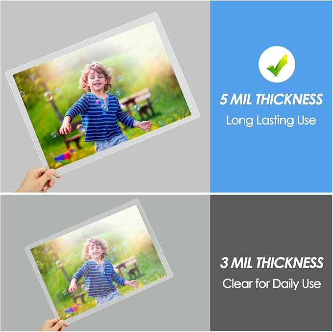 KTRIO 5 Mil Laminating Sheets 150 Pack, Various Sizes Thermal Laminating Pouches, Clear Laminate Sheets for Letter Size, Photos, Notecards, ID Badges, Business Cards, Compatible with Laminators
