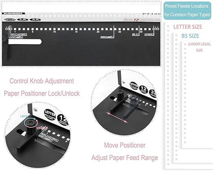 Rayson PT1202 Coil Binding Machine, 3:1 Pitch, 32 Hole Punch for Spiral & Click Binding Spines, Metal Spiral Binder Hole Punch, Punches 12 Sheets at a Time