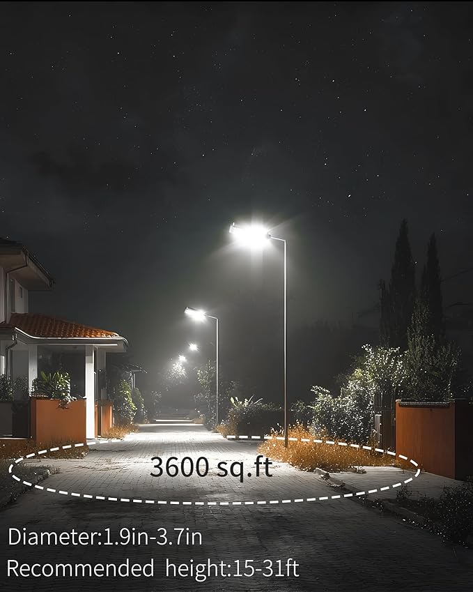Ofuray Of-15000W Solar Street Lights Outdoor – Super Bright 150 LED, Lights up 3,200 sq.ft with Motion Sensor, 36Ah Power, IP67 Dusk to Dawn Security Commercial Lighting for Court, Parking Lot