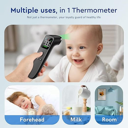 No-Touch Thermometer for Adults and Kids - Digital Forehead Thermometer with High Accuracy, Ultra Clear LEDScreen and Fever Alarm