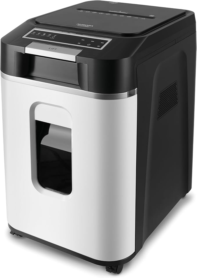 Aurora Commercial Grade 220-Sheet Auto Feed High Security Micro-Cut Paper Shredder/ 60 Minutes/Security Level P-5