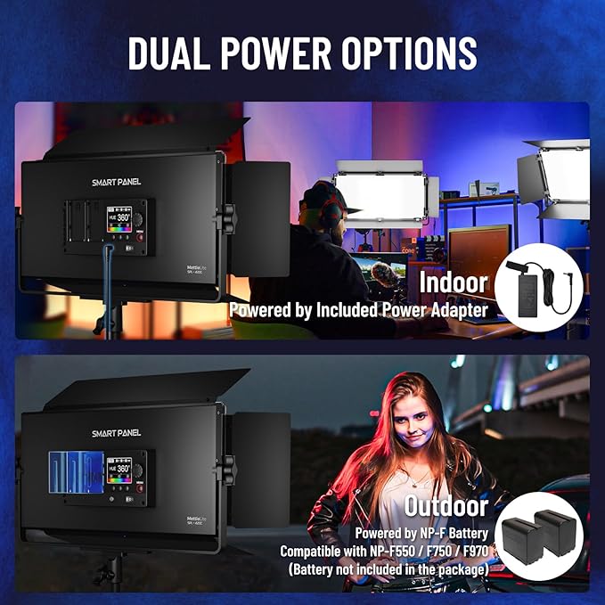 Mettlelite SPL420C RGB LED Video Light with APP Control, 360° Full Color RGB Panel Light, 2800K-8000K, CRI/TLCI 97+, 10 Scenes, Professional Photography Studio Lighting for YouTube/Stream/Photo/Video