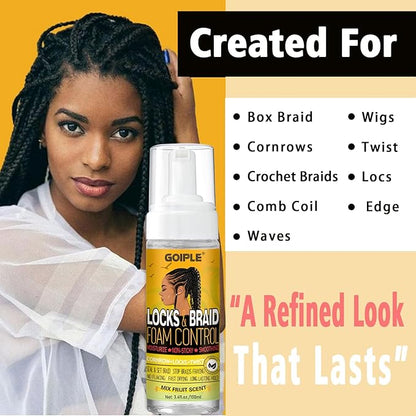 Goiple Edge Control Wax for Women - Strong Hold, Non-Greasy Smoother, Styling Wax for Black Hair - No Flaking, Rosemary Oil for Growth, Braiding Gel, Braid Mousse, Shine