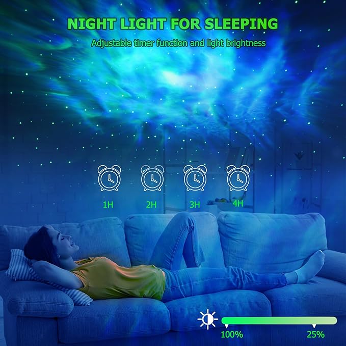 HERHOTER Galaxy Projector,Star Projector with Timer and Remote Control for Adults Bedroom Decoration, Party,Star Night Light