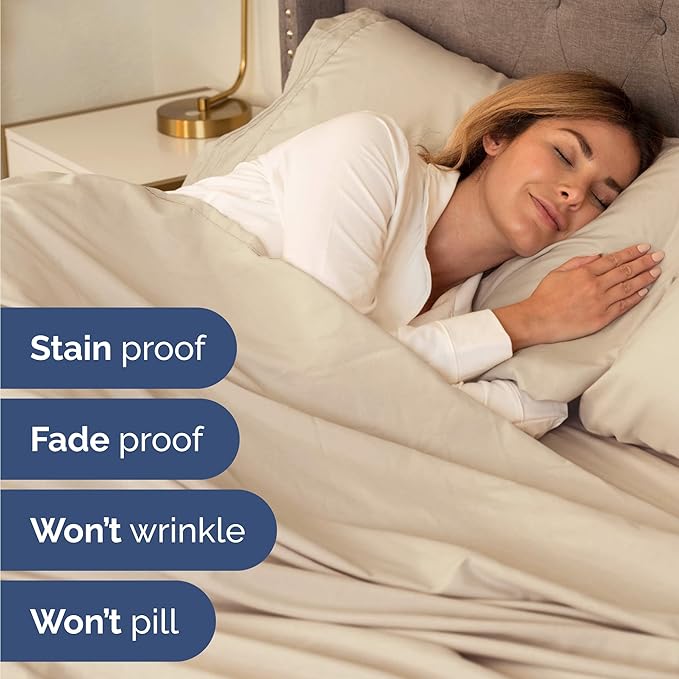 Twin Size 3 Piece Sheet Set - Comfy Breathable & Cooling Bed Sheets Set - Hotel Luxury Bedding for Women, Men, Kids, Teens, Boys & Girls - Deep Pockets, Ultra-Soft and Wrinkle Free - Oeko-Tex - Wheat