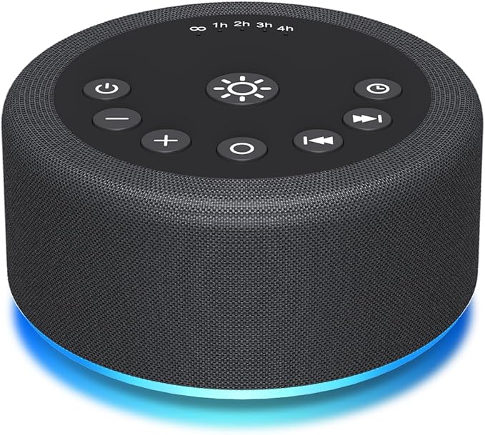 Sleep Sound Machine White Noise Machine with 30 Non Looping Sounds 12 Night light Colors with 5 Timers 36 Adjustable Volume Memory Function Brown Noise Machine for Baby kid Adult & Home Nursery Travel