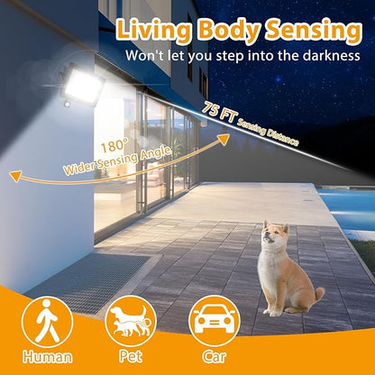 YANYCN 2 Pack 100W LED Motion Sensor Flood Light,Dusk to Dawn,IP66 Waterproof, 11800 Lumens, 5000K Daylight White, Super Bright Security Light for Garage, Front Porch, Barn