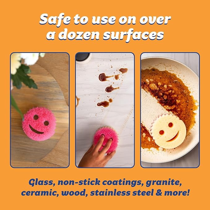 Scrub Daddy Sponges + Household Cleaning Supplies Bundle - PowerPaste Cleaning Putty, Tangerine Clean, PowErase Gel All Purpose Cleaner & Scrub Mommy (3 Pastes & 3 Sponges)