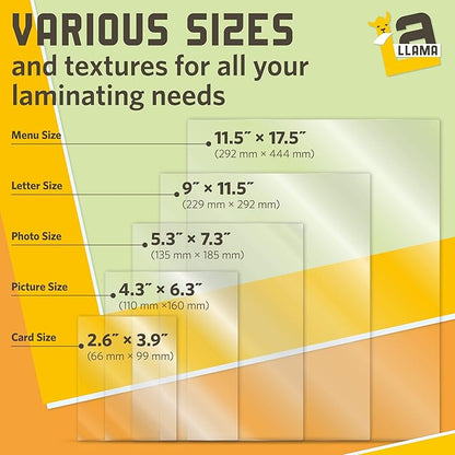 Thermal Laminating Pouches, Matte Finish, 2.6 x 3.9 Inches, 5 Mil Thick, 50 Pack, Suited for Business Card Size Laminating Sheets 2 x 3.5