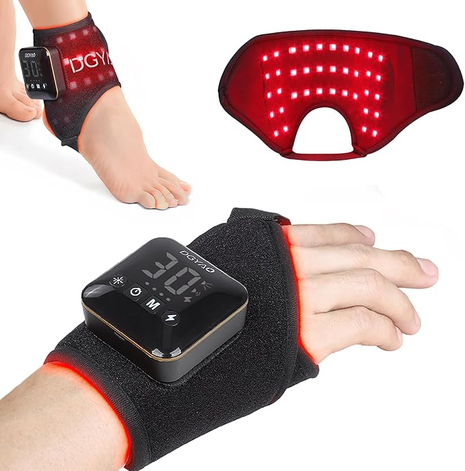 4000mAh Cordless Red Light Therapy for Ankle, Portable Infrared Light Therapy for Wrists Light with 660nm & 850nm NIR Light, Red Light Wrap for Ankle Relaxation 14.2'' x 6.3''