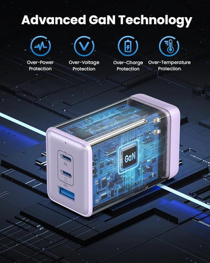 150W USB C Charger Block,GaN III Compact Foldable Wall Charger 3 Port Fast Charging Station,PD QC PPS Portable USB C Hub 100W Laptop Adapter for MacBook Pro/Air,iPad,iPhone 16/Pro,Galaxy S24,Dell etc