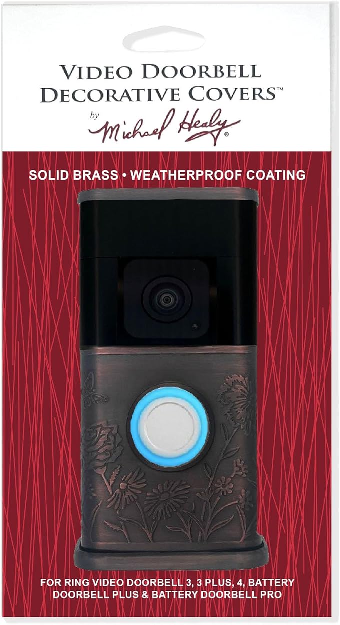 Garden Video Doorbell Cover (Compatible with Ring 3, 3 Plus, 4, Battery Plus, and Battery Pro) (Oiled Bronze)