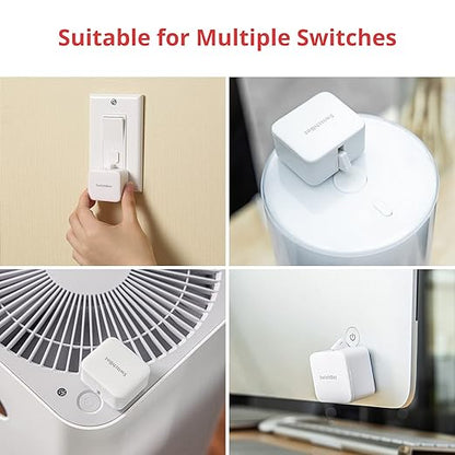 SwitchBot Smart Switch Pusher with Remote - No Wiring, Control with APP, Timer and Bluetooth Remote, Add SwitchBot Hub Mini to Make it Compatible with Alexa, Google Home, IFTTT (White)