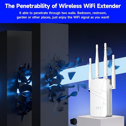 2026 WiFi Extender Signal Booster for Home, 15000sq.ft Wireless Internet Repeater, Long Range WiFi Booster and Signal Amplifier w/Ethernet Port, WiFi Router Extender Support 99% Devices, 1-Tap Setup