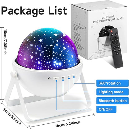 Star Projector for Kids Room, 15 Colors+Bluetooth Music Star Night Light Projector for Bedroom,360°Rotating+AUTO Timer Kids Night Light, Remote Star Projector Lights for Bedroom,Boy Girls Baby Gifts
