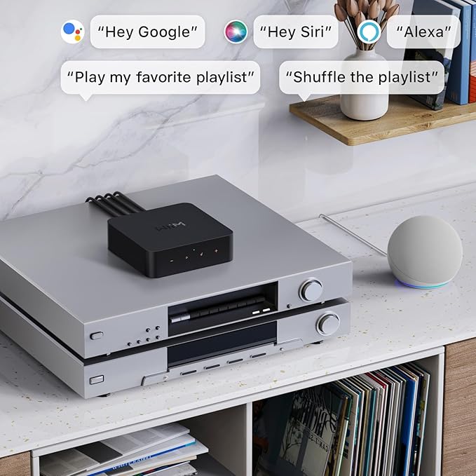 WiiM Pro Plus AirPlay 2 Receiver, Google Cast Audio, Multiroom Streamer with Premium AKM DAC, Voice Remote, Works with Alexa/Siri/Google, Stream Hi-Res Audio from Spotify, Amazon Music, Tidal and More
