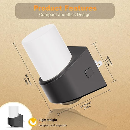 JandCase LED Night Lights Plug into Wall, Decorative Night Light with Dusk to Dawn Sensor, Adjustable Brightness, 5000K Daylight White Nightlight Plug in for Kids, Bathroom, Hallway, Bedroom, Stairway