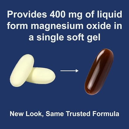 Carlson - Magnesium Gels, 400 mg of Magnesium per Softgel, Heart & Muscle Support, Magnesium Gel Caps, Bowel Function, Magnesium Supplement, 100 Softgels