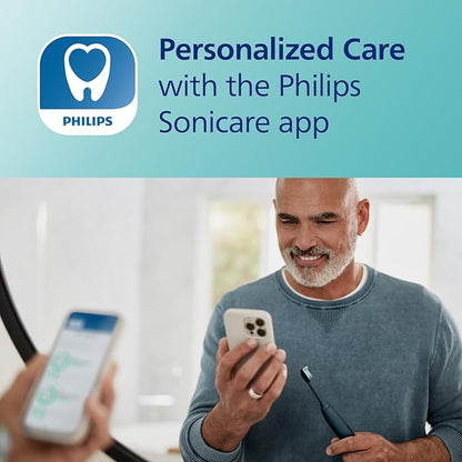 Philips Sonicare DiamondClean Smart 9500 Electric Toothbrush, Sonic Toothbrush with App, Pressure Sensor, Brush Head Detection, 5 Brushing Modes and 3 Intensity Levels, Black, Model HX9923/11