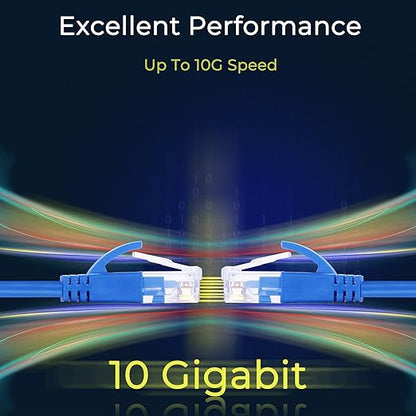 Rapink Cat6a 2ft Ethernet Patch Cables (10 Pack), Slim, Flexible, 10G Support, Gold Plated, Cat6a Ethernet Cable for Patch Panel to Switch, Space Saving, High Density Environments