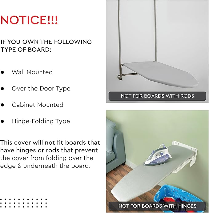 Encasa XO Ironing Board Cover and Pad 54"x15" - 4mm Felt Large Iron Board Cover with Padding - Heat Resistant, Stain-Safe Dye, Non Slip Elastic Bungee Cord Tightening Iron Table Cover Mango