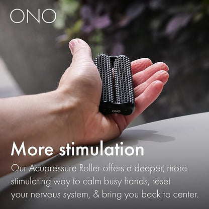 ONO Roller - Handheld Fidget Toy for Adults | Help Relieve Stress, Anxiety, Tension | Promotes Focus, Clarity | Compact, Portable Design (Acupressure, Full Size - Aluminum)