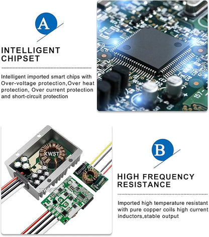 DC DC 12V to 13.8V 5A 9V-13V to 13.8V Voltage Regulator,Step-up Module,Boost Converter,Waterproof Power Adapt 69W 13.8V Volt Transformer Module (12V to 13.8V 5A)