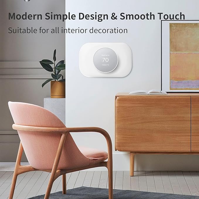 Petrichor Nest Thermostat Wall Plate - Compatible With Google Nest 2020 - Trim Kit, Cover Accessory for Easy Installation (2 Pack White)