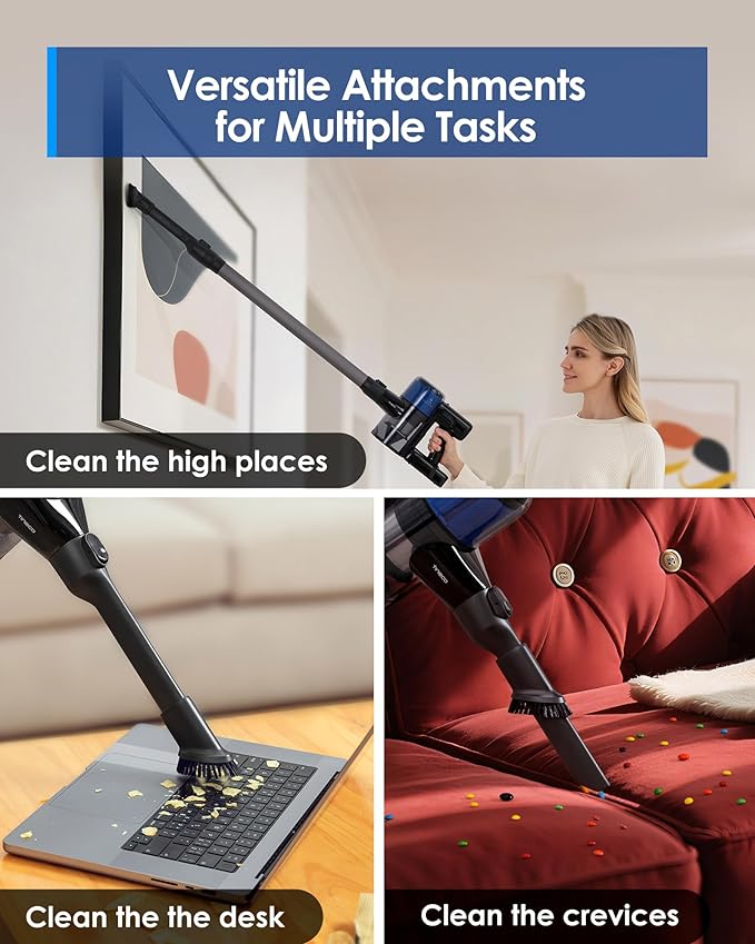 Tineco Pure ONE S30 Cordless Vacuum Cleaner, 150AW Powerful Suction, Zero Tangle Brush, Up to 65min Runtime, 6-Stage HEPA Filtration, PureCyclone Technology Stick Vacuum with Wall Mount Dock