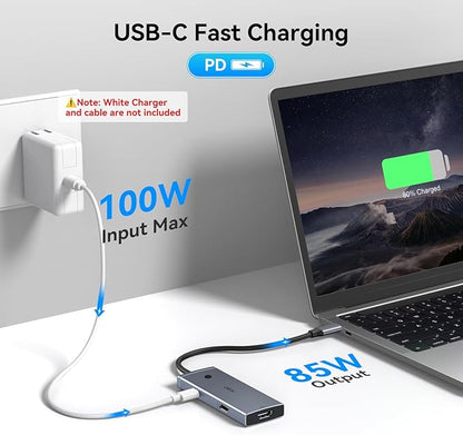 HODO Docking Station to Dual HDMI Monitors Adapter USB C to Dual HDMI Adapter 4K 60 Hz for Laptops Docking Station Dual Monitor with PD 3 USB Port Button Compatible for HP Elitebook Dell XPS 13 15 etc