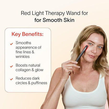 Solawave 4-in-1 Red Light Therapy Wand for Face & Neck | Beauty Device with Galvanic Current, Massager & Warmth | Anti-Aging, Wrinkle Reduction, Skin Tightening, Depuffing & Rejuvenation (Matte Black)