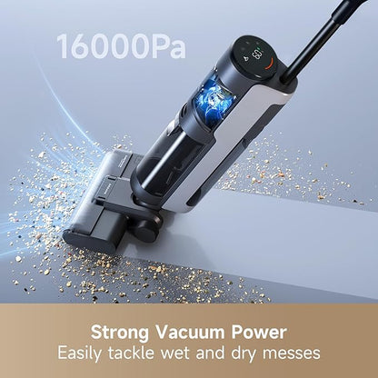 DREAME H12S Cordless Vacuum Mop, Vacuum and Mop at The Same Time, Wet Dry Vacuum for Hard Floors, Edge Cleaning, Hot Air Drying, Smart Floor Cleaner Machine Great for Sticky Messes on Multi-Surfaces