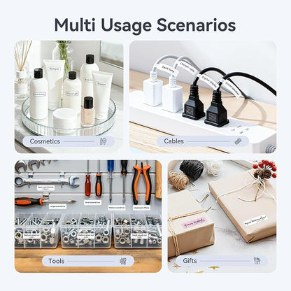 NIIMBOT D110 Upgraded Version Mini Label Maker Machine with Tape, Portable Bluetooth Thermal Printer, Sticker Labeler with Multiple Templates for Office Organization Home Kitchen School, Blue