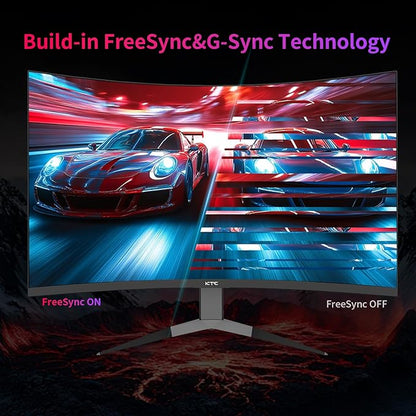 KTC 32Inch 240Hz Curved Gaming Monitor, 1000R VA, QHD(2560x1440p), 4000:1 Contrast, Support FreeSync GSync, HDMI2.0(144hz)/DP1.4(240hz)/Earphone, Tilt, Xbox PS5 Switch, 2K Computer Monitor for Gamer