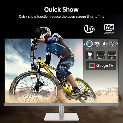 KTC 32 Inch 4K Smart Monitor with Google TV System 3840 * 2160P Netflix Licensed Type C 65W PD Speakers 5W*2 Dolby Audio Hey Google Voice Remote HDR WiFi Bluetooth VESA Tiltable 32 in Smart TV