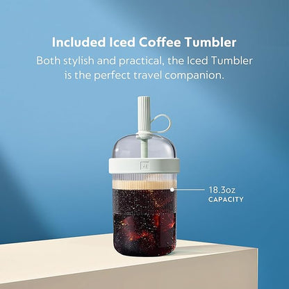 Nespresso Vertuo Pop+ Cold Value Added Bundle with Iced Coffee Tumbler by De'Longhi, Liquorice Black
