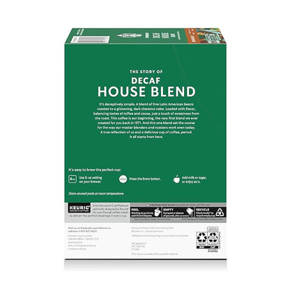 Starbucks K-Cup Coffee Pods, Medium Roast Hot or Iced Coffee, Decaf House Blend, 22 Keurig Pods