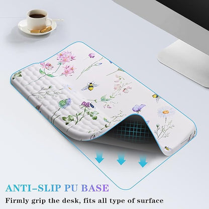 Computer Keyboard Stand with Wrist Rest, Ergonomic Tilted Keyboard Holder - Keyboard Riser with Wrist Pad - Keyboard Tray Support for Office Home - Scattered Flowers