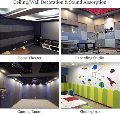 BXI Sound Absorber - 16 X 12 X 3/8 Inches 6 Pack High Density Acoustic Absorption Panel, Sound Absorbing Panels Reduce Echo Reverb, Tackable Acoustic Panels for Wall and Ceiling Acoustic Treatment