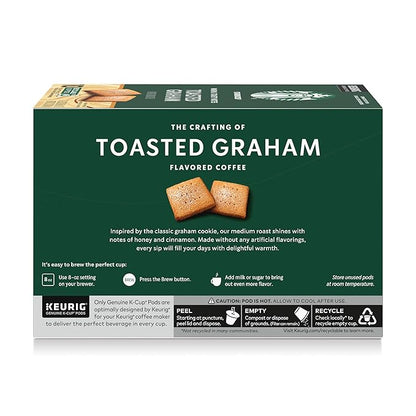 Starbucks K-Cup Coffee Pods, Flavored Hot or Iced Coffee, Toasted Graham, 60 Keurig Pods