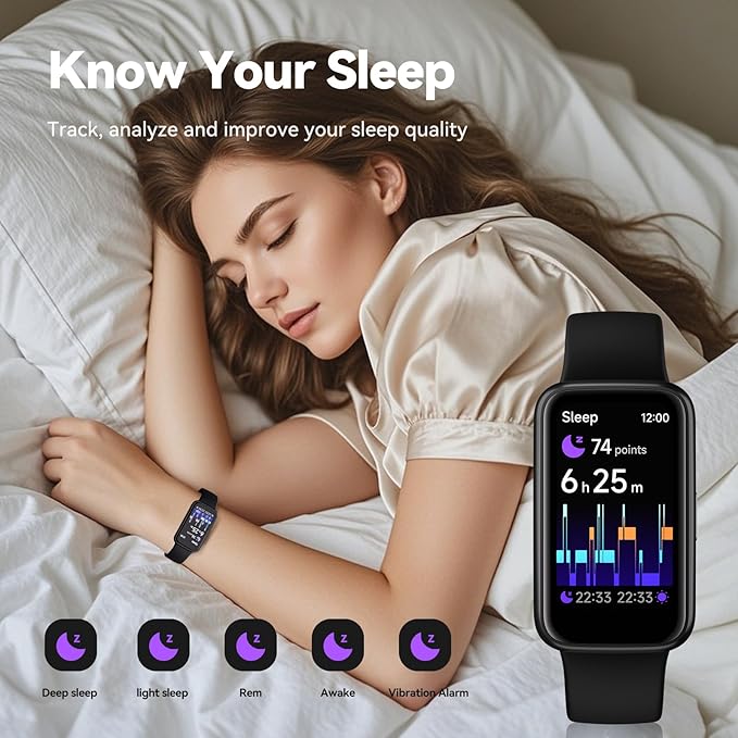 Enfit Fitness Trackers,Smart Watch with 1.47" Color Screen,100+Sport Modes Fitness Watch with Heart Rate Sleep Monitor, Pedometer Step Counter Watch, 3TAM Waterproof Activity Trackers for Women Men,BK