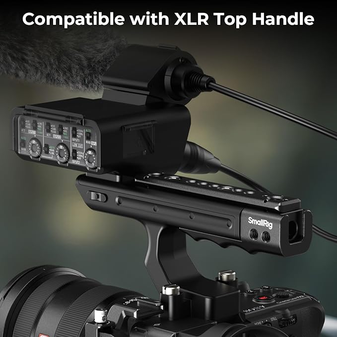 SMALLRIG Cage for Sony FX2, HawkLock Quick Release Camera Cage Kit for Sony with XLR Handle Extension, Wrist Strap and Cable Clamp for HDMI, QR Cold Shoe, Built in NATO Rail/QR Plate for Arca - 5588
